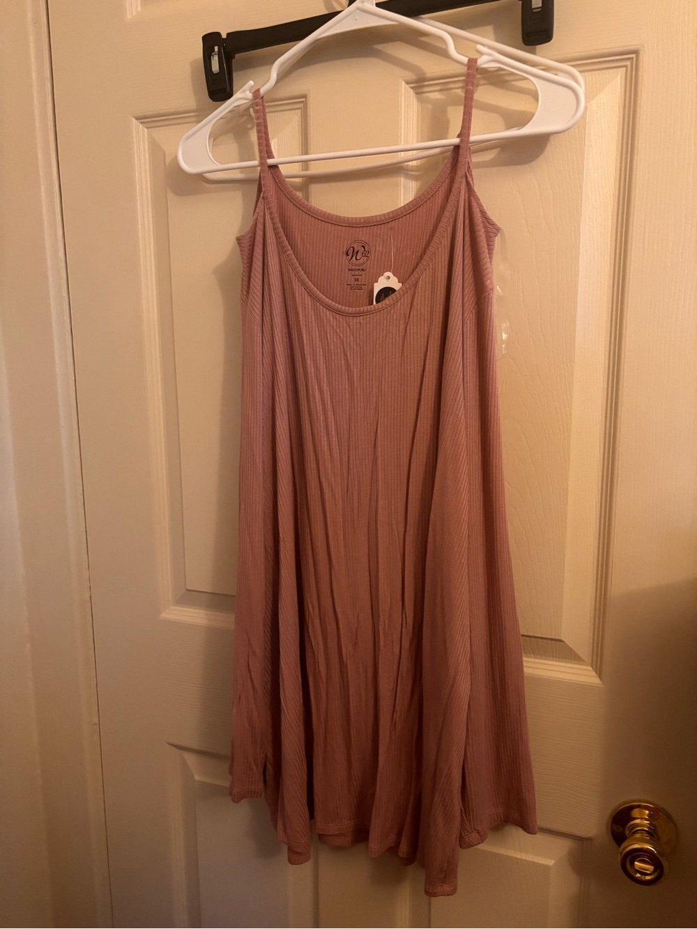 dressbarn Dusty Rose Ribbed Spaghetti-Strap blouse